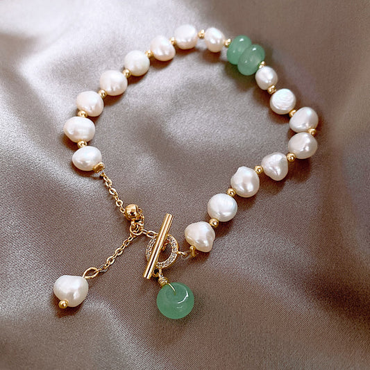 Jade Freshwater Pearl Adjustable Bracelet