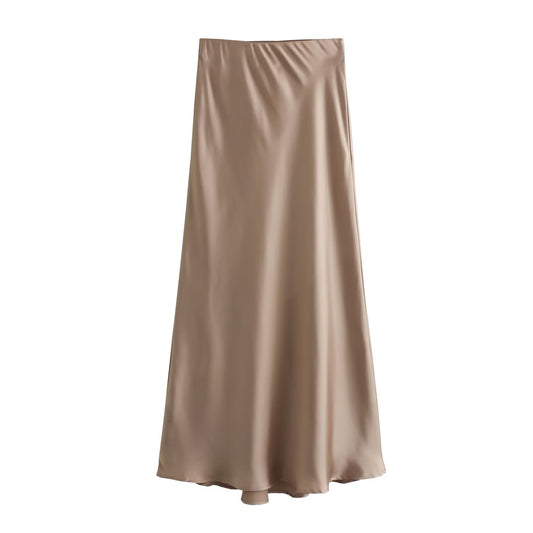 Women's Satin High Waist Skirt
