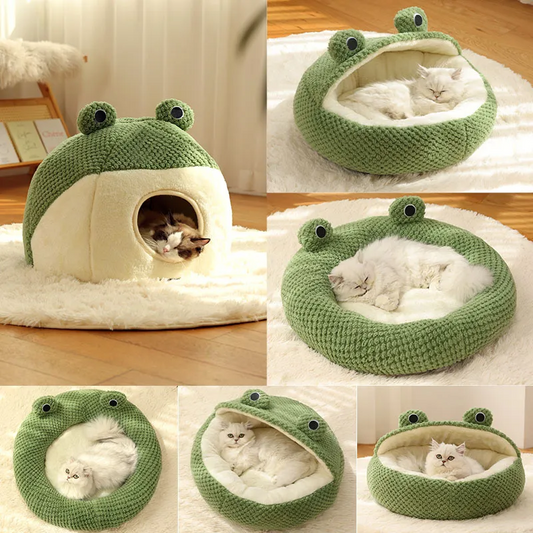 New Cute Frog Plush Beds For Cats And Small Dogs